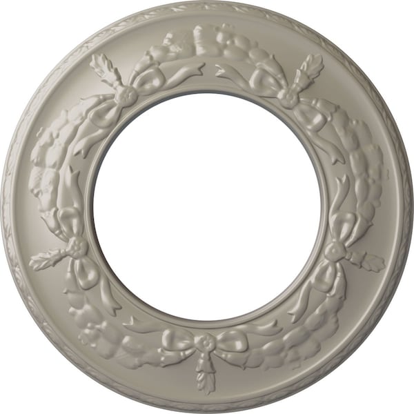 Ekena Millwork Salem Ceiling Medallion (Fits Canopies up to 7 1/8"), 13 1/4"OD x 7 1/8"ID x 7/8"P, Pearl White CM13SAPWS - main